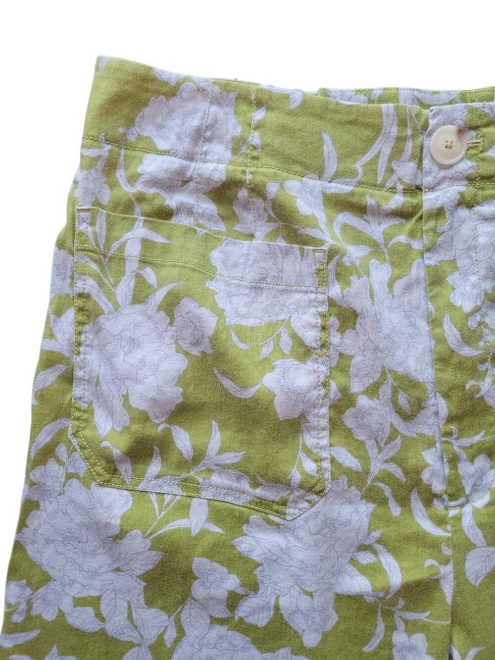 Maeve by Anthropologie Green and Blue Leaf Print London Wide Leg Pants Size XL - Picture 6 of 12